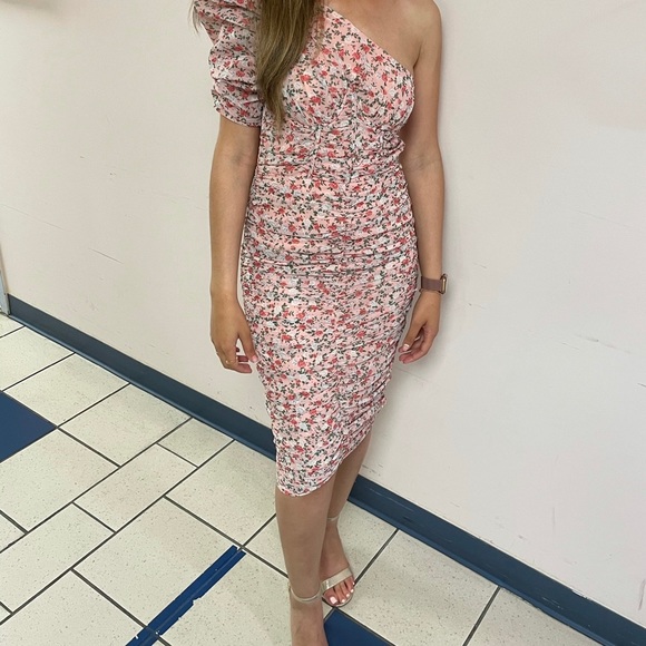 One shoulder floral midi dress - Picture 1 of 3